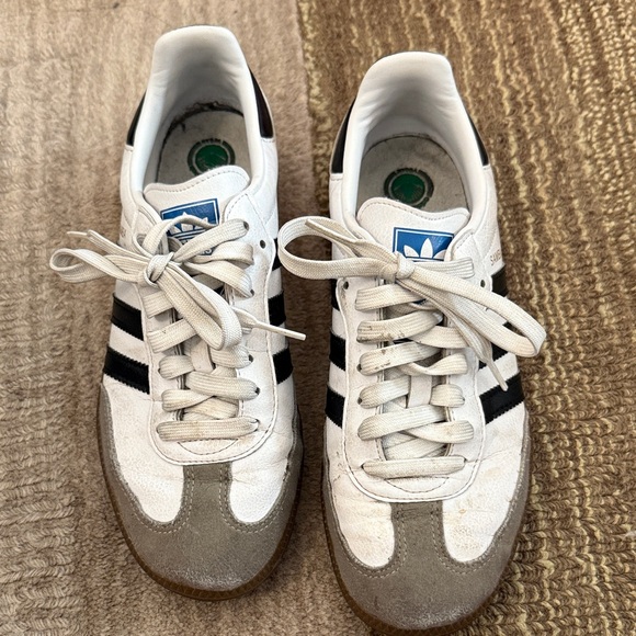 Adidas sambas White and Gray Sneakers with Black Stripes - Picture 1 of 4